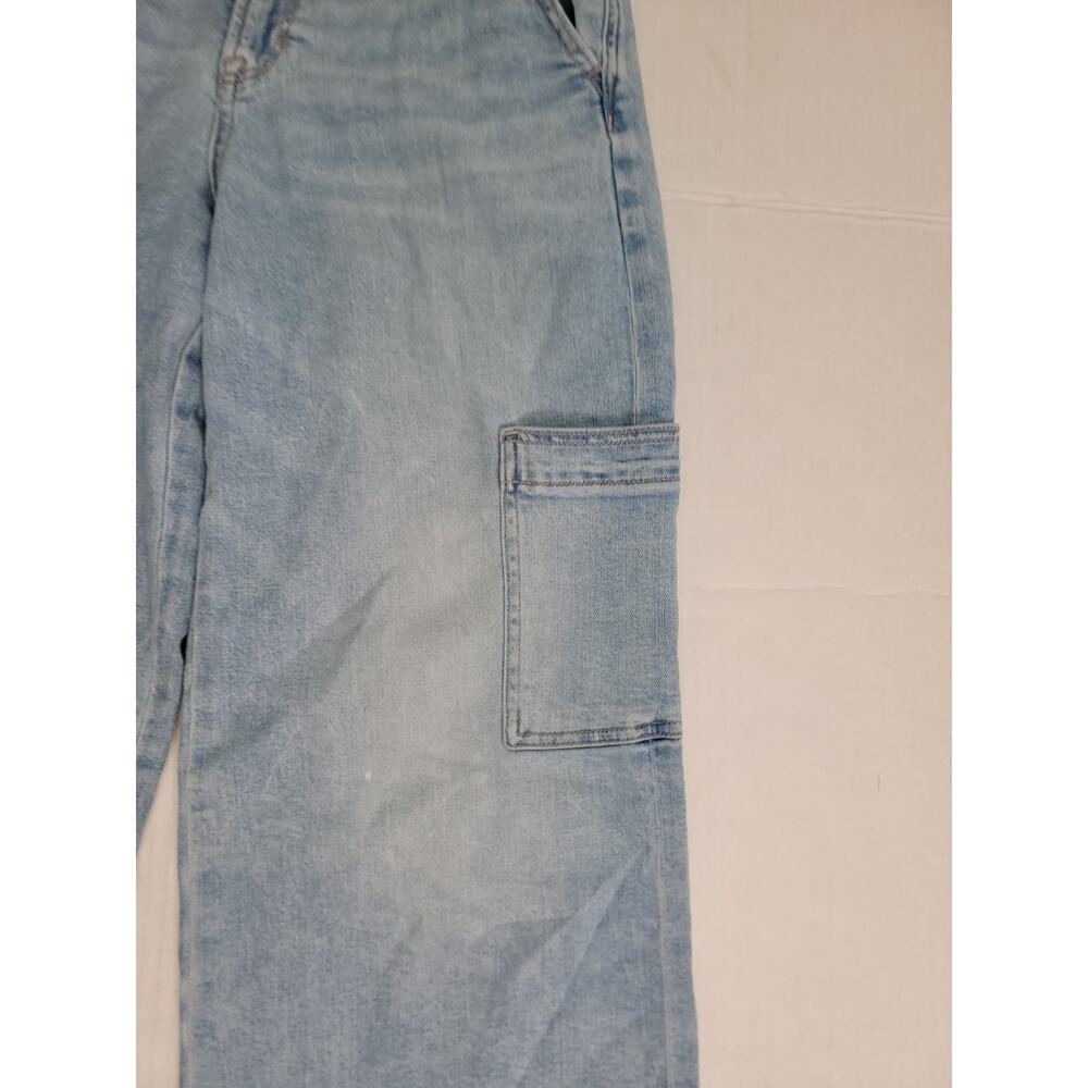 American Eagle Jeans Womens 0 Short Super High Rise Baggy Wide Leg Cargo Drapey - Picture 5 of 11